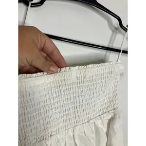Hollister Strapless Dress Women Large White Good Embroidered Smocked Mini Pocket thumbnail 6