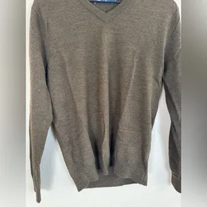 J. Crew Vintage Women’s Merino Wool Brown V Neck Sweater size Small $118 thumbnail 5