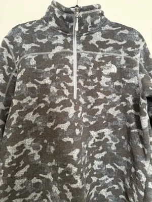 The north face gray camo fleece jacket thumbnail 2