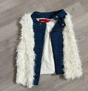 b+ab Y2k Denim Afghan Penny Lane Patchwork Denim Gilet Vest Size S thumbnail 1