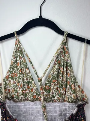 Romeo & Juliet Couture Floral Patchwork Maxi Dress Neutral Cottagecore Boho Med thumbnail 9