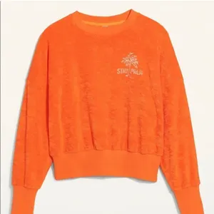 New with Tags Old Navy Stay Palm Cropped Long Sleeve Slub Knit Terry Sweatshirt thumbnail 1