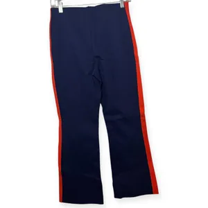 NWT Maeve Anthropologie The Margot Navy Red Side‎ Stripe Flare Pants Sz Small thumbnail 7