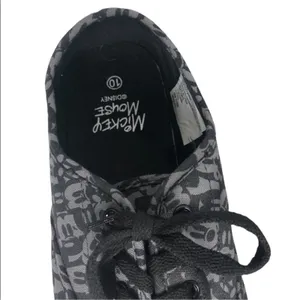 Disney Mickey Mouse Canvas Sneakers Size 10 Black Grey Retro Streetwear Shoes thumbnail 9