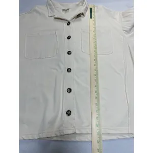 Peach‎ Love California Botton Up Shirt in a sandstone or cream color thumbnail 4