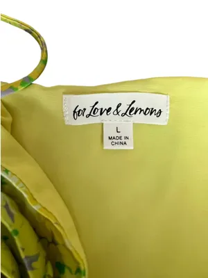 For Love And Lemons FL&L Women’s Dubois Green Floral Asymmetrical Mini Dress thumbnail 4