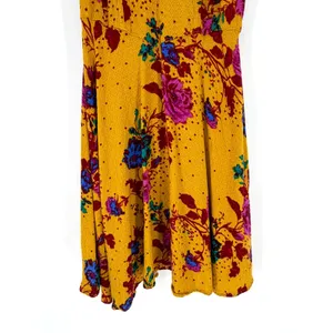 Free People Mini Dress Floral Boho XS Yellow Strappy Sun Dress Festival Summer thumbnail 5