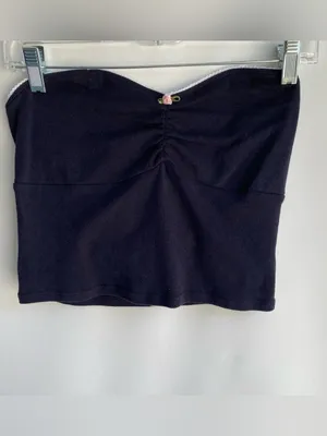 PacSun Contour black cotton tube top crop top coquette witchy whimsyGoth Large thumbnail 2