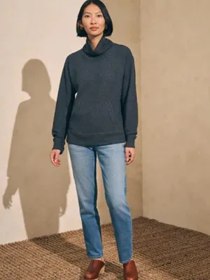 Faherty Surf Waffle Pullover -‎ Ash Heather Womens Size S thumbnail 3