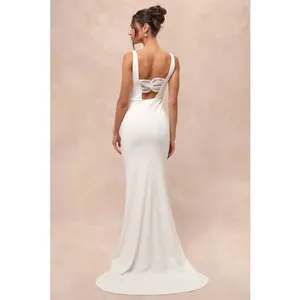 NWT Lulus Regal Classic White Sleeveless Twist-Back Maxi Dress Bridal Wedding S thumbnail 3