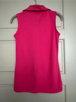 Nike Golf XS Pink Fit Dry Polo Sleeveless, preppy thumbnail 2