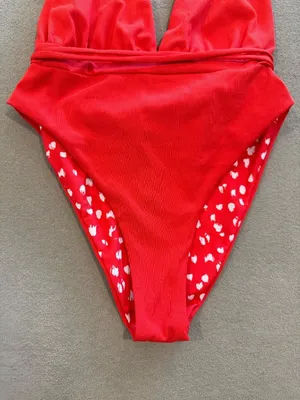 Maaji Reversible Safari One Piece Swimsuit Medium Red Resortwear Summer Vacation thumbnail 11