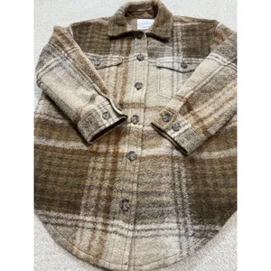 Wilfred Free Aritzia The Ganna Womens Wool Plaid Shacket Jacket M Oversized thumbnail 15
