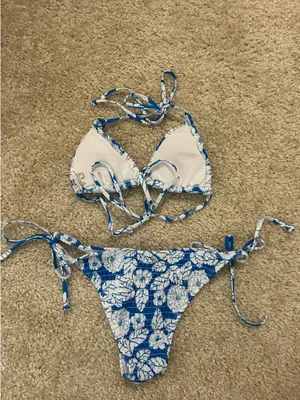 Shein Floral Bikini Set Blue thumbnail 2