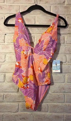 Roxy Bell Bottom Blooms Plunge One-Piece Swimsuit thumbnail 1
