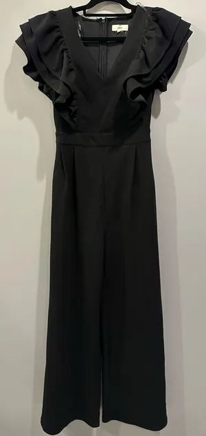 Entro Wide Leg Ruffle Sleeve Jumpsuit thumbnail 4