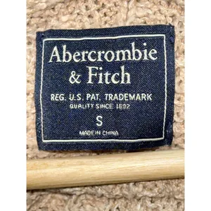 Abercrombie & Fitch Tan Ribbed Knit Pockets Long Sleeve Cardigan Sweater Size S thumbnail 3