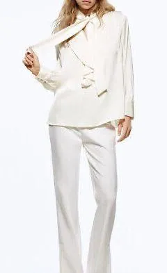 Zara Tie Neck Top thumbnail 3