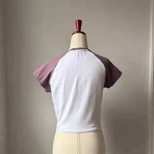 YoungLA White and Mauve Short Sleeve Raglan Tee thumbnail 2