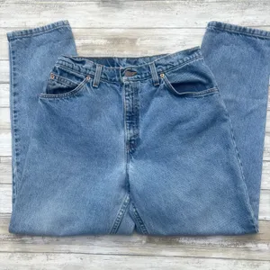 VTG Levi’s 951 Jeans Orange Tab 28x27 Relaxed Tapered Light Wash Mom‎ USA Made thumbnail 5