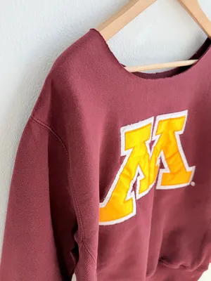 University of Minnesota Gophers burgundy off the shoulder sweatshirt thumbnail 6