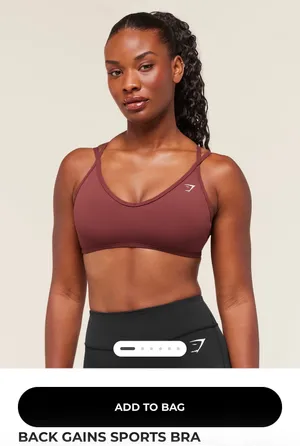 Gymshark burgundy brown backless sports bra and short set thumbnail 4