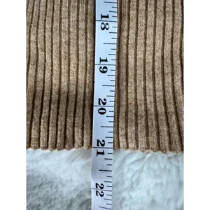 Anthropologie Brown Ribbed Crossover Wrap Neck Long Sleeve Top S Y2K thumbnail 5