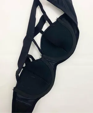 Adoreme Eileen Contour Strappy Cage Black Bra 32C thumbnail 2