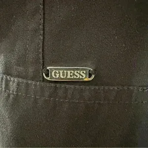 Vintage GUESS Faux Fur Mid Length Trench Coat RARE Jacket in Black Sz. Small thumbnail 12