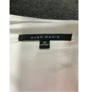 Alex Marie Cleo Dress Womens 10 White Black Bow Sheath Mini Bridal Wedding party thumbnail 7