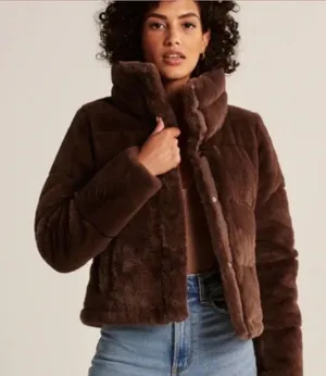 Abercrombie Faux Fur Mini Puffer thumbnail 1