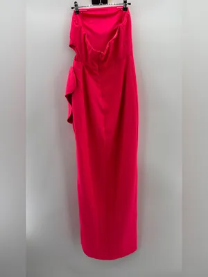 Jewel Badgley Mischka Strapless 3D Floral Maxi in Coral UK12/US8 thumbnail 7