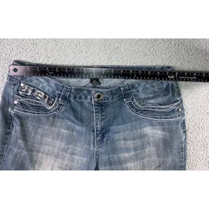 Vtg‎ Embellished Straight Leg Jeans Women 14 35x31 Stretch Y2K Western Outdoor thumbnail 4