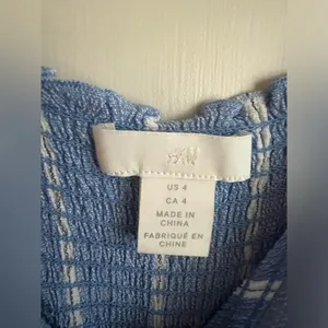 H&M Women Blue and White Striped Jumpsuit with smocking size 4 thumbnail 8