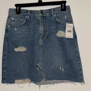FREE PEOPLE We The Free Hallie Denim Mini Skirt in Midstone thumbnail 3