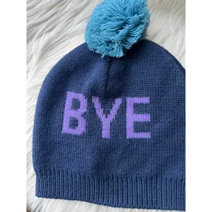 Colorful Knit Pom Pom Beanie - HI & BYE Design thumbnail 5