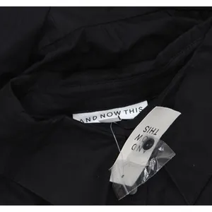 And Now This Womens Side Ties Button Up Shirt Poplin Ruched Dress Black XL thumbnail 3