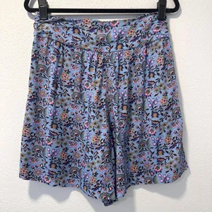 Boden Size-8/UK-12 Blue Ruched Waistband‎ Shorts Dusty Oriental Meadow thumbnail 2