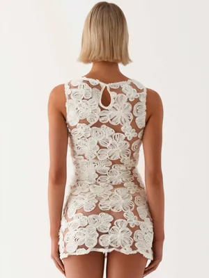 NWT Peppermayo Candace Mini Dress in Ivory, Size 4 thumbnail 11