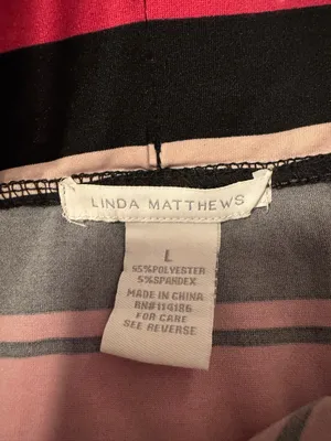 Women's Linda Matthew’s Striped Maxi Skirt - Black, Pink & Cream thumbnail 3