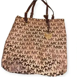 Large Michael Kors Khaki Brown Signature Shoulder Bag thumbnail 1
