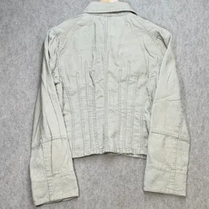 Y2K Rue21 Tan Corduroy Button Front Utility Jacket Womens Large‎ Cotton Academia thumbnail 2