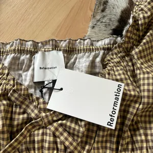 REFORMATION Lauryn Top‎ Gingham In brown Size 10 NWT thumbnail 5
