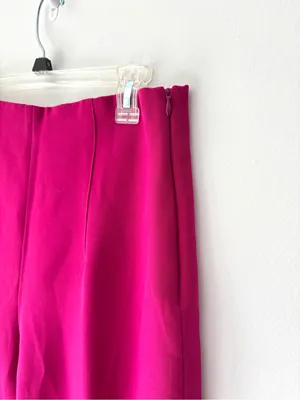 Zara High-Waisted Wide-Leg Culotte Trousers Fuchsia Pink Business Professional thumbnail 4