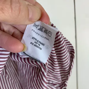 J.Crew Womens Burgundy White Striped Ruffle Sleeveless Cotton Blouse Top Size 2 thumbnail 5
