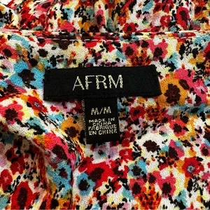 AFRM Nora Floral Bodysuit in Red‎ Ditsy Long Sleeves Size M thumbnail 8