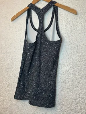 lululemon athletica Cool Racerback II Black Speckled Racerback Tank Top thumbnail 3