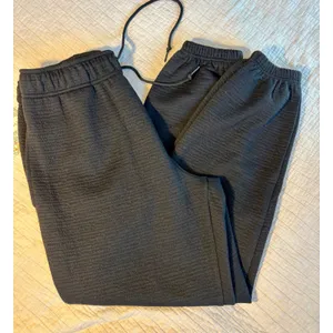 House of Mae Black Textured Waffle Knit Joggers Everyday Lounge Pants Large NEW thumbnail 1
