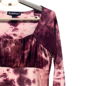Derek Heart Baby Doll‎ Top Medium Wine thumbnail 4