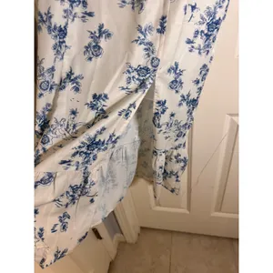 Rihoas Blue White Toile Floral Square Neck Ruffle Hem Midi Dress XS NWT thumbnail 6